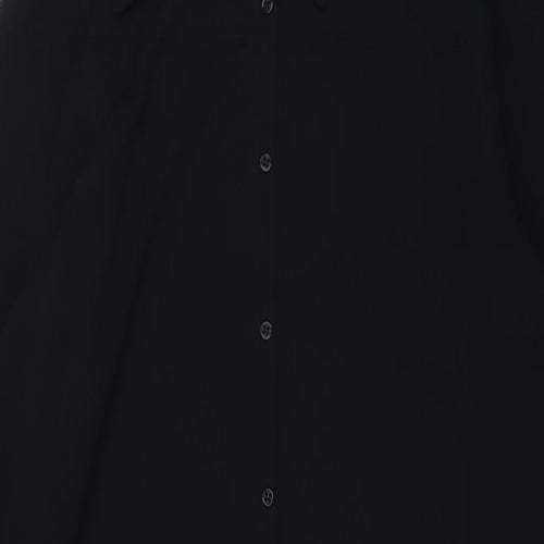 CCDK Womens Black Polyester Shirt Dress Size 14 Collared Button