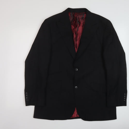 Ventuno 21 Mens Black Polyester Jacket Suit Jacket Size 40 Regular