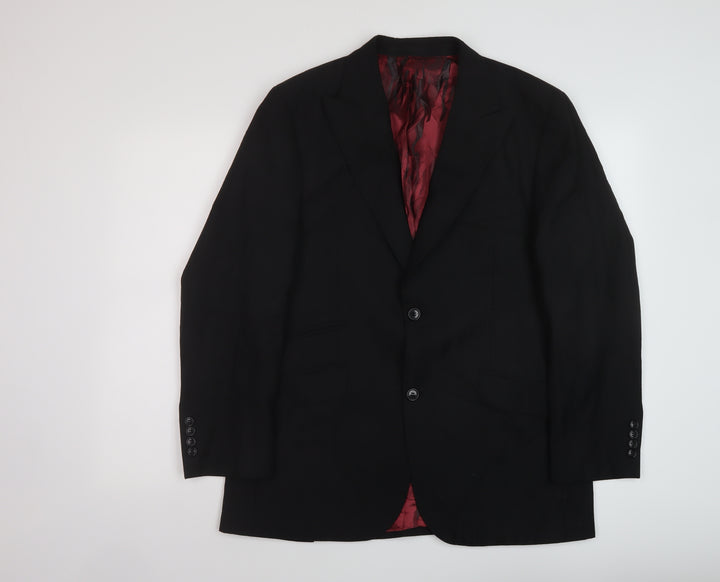 Ventuno 21 Mens Black Polyester Jacket Suit Jacket Size 40 Regular