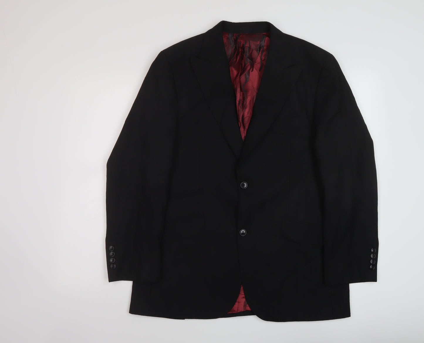 Ventuno 21 Mens Black Polyester Jacket Suit Jacket Size 40 Regular