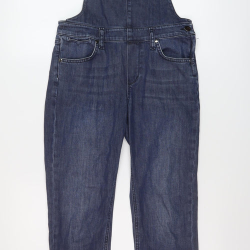 IDA Womens Blue Cotton Dungaree One-Piece Size S L30 in Button