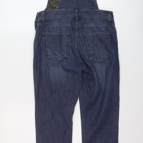 IDA Womens Blue Cotton Dungaree One-Piece Size S L30 in Button