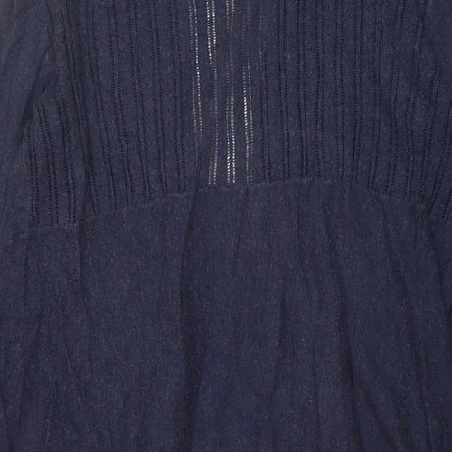 Fat Face Womens Blue V-Neck Cotton Cardigan Jumper Size 12
