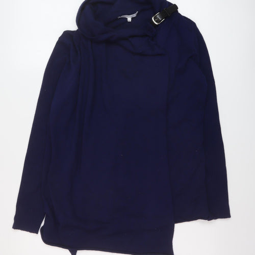 Lakeland Womens Blue Roll Neck Viscose Cardigan Jumper Size M