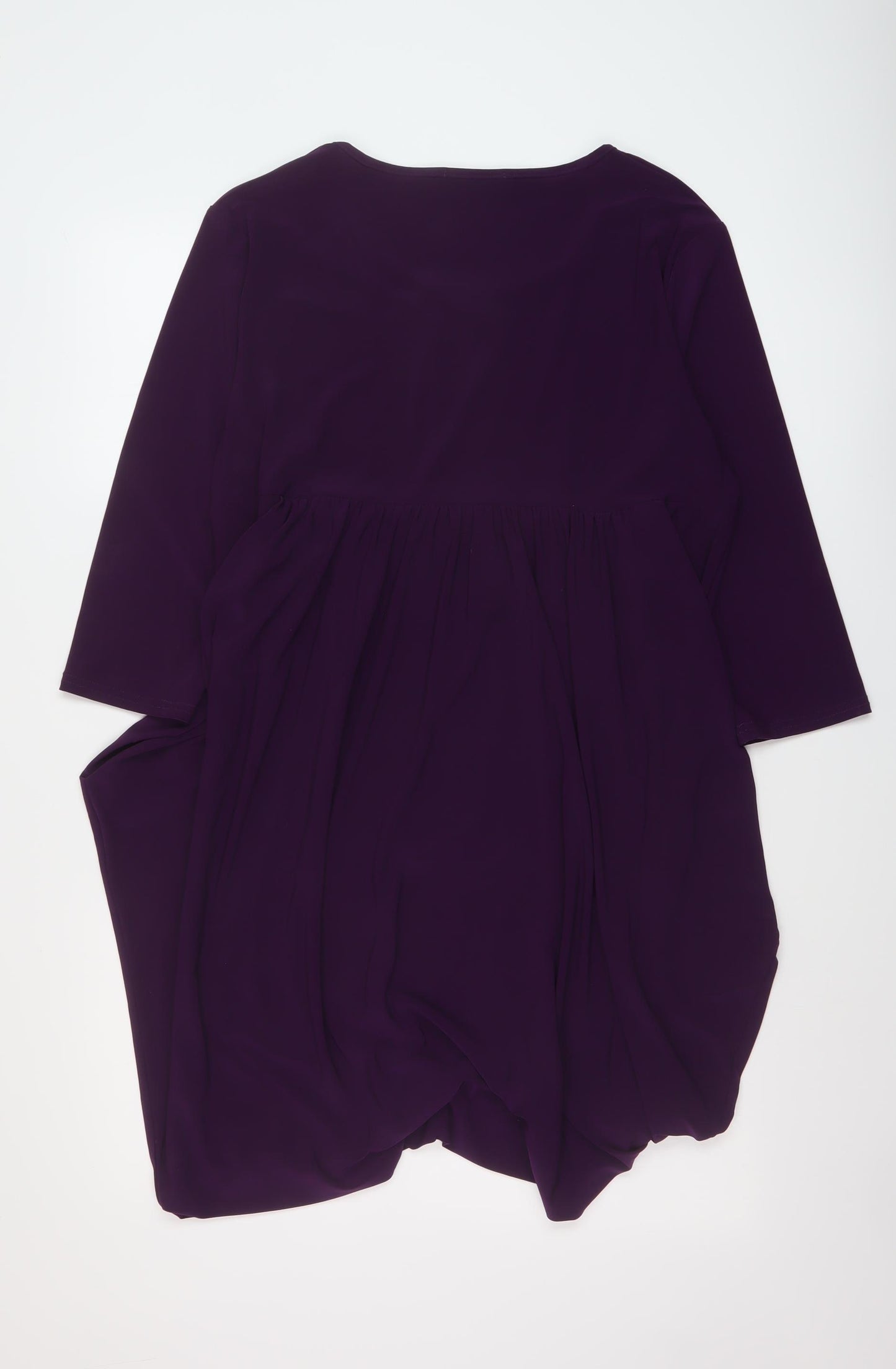 Nicole Womens Purple Polyester A-Line Size L Round Neck Pullover