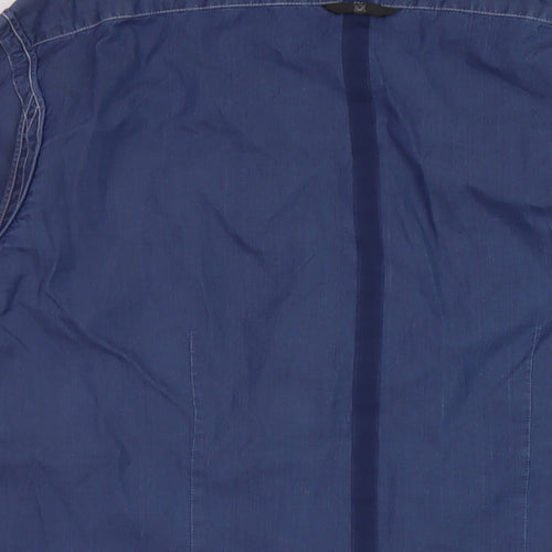 Full Circle Mens Blue Cotton Button-Up Size M Collared Button