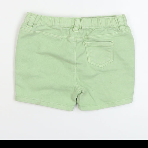 Marks and Spencer Boys Green Cotton Bermuda Shorts Size 2 Years Regular Zip