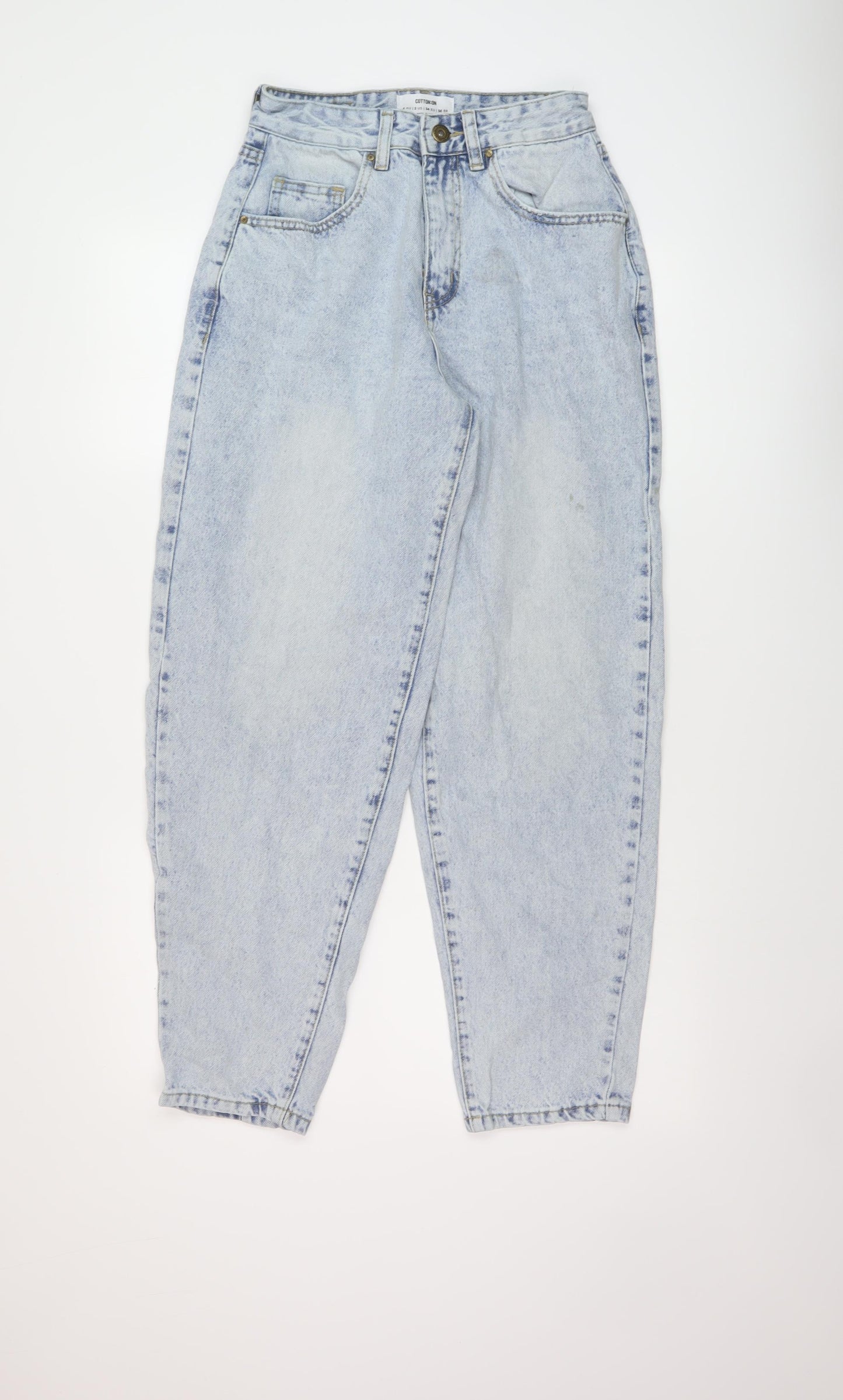 Cotton On Womens Blue Cotton Mom Jeans Size 6 L28 in Regular Button
