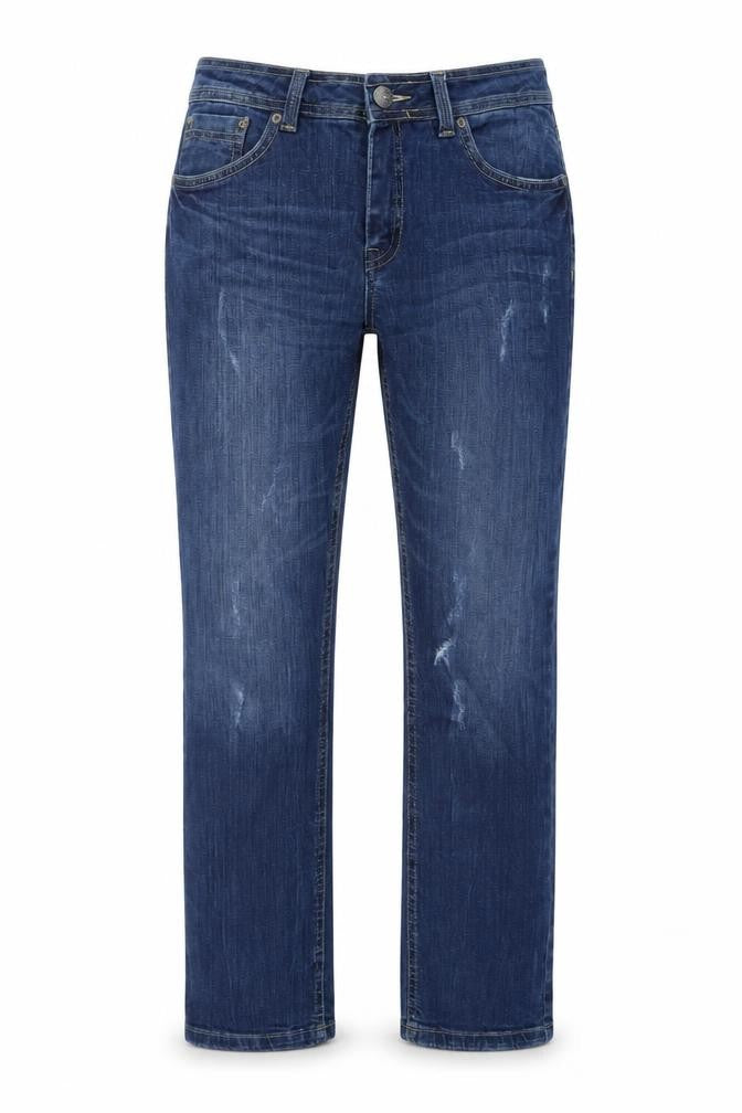 Blue Diamond Womens Blue Cotton Straight Jeans Size 12 L28 in Regular Button