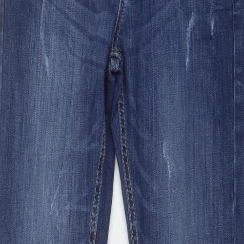 Blue Diamond Womens Blue Cotton Straight Jeans Size 12 L28 in Regular Button