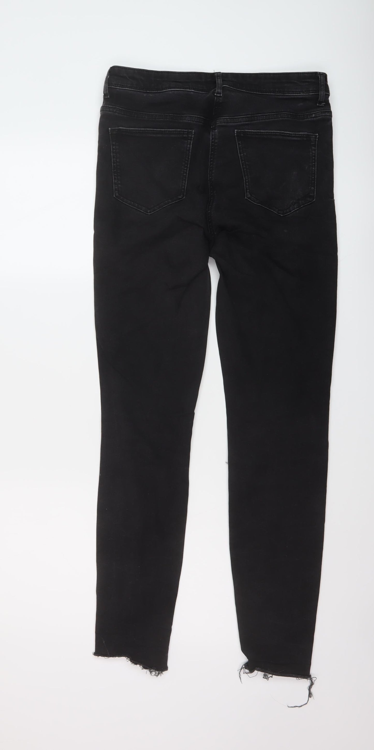 NEXT Womens Grey Cotton Skinny Jeans Size 10 L20 in Regular Button