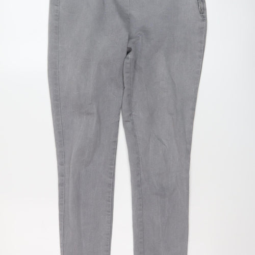 Savida Womens Grey Cotton Skinny Jeans Size 12 L27 in Regular Zip