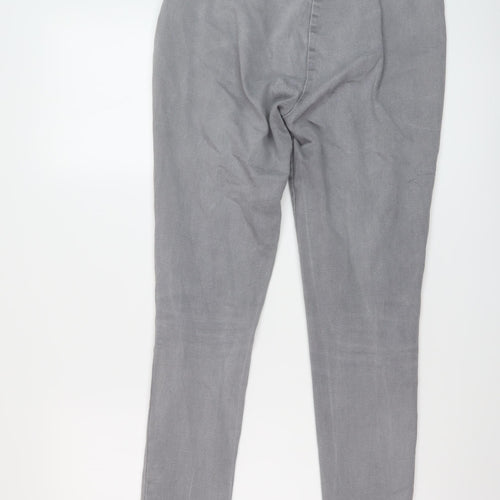 Savida Womens Grey Cotton Skinny Jeans Size 12 L27 in Regular Zip
