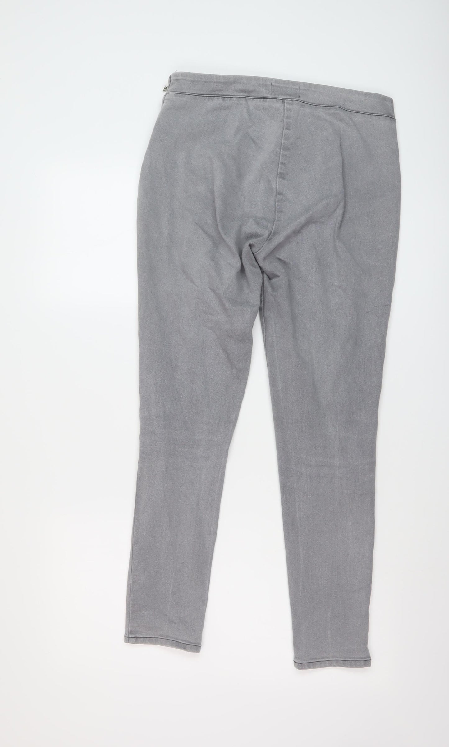 Savida Womens Grey Cotton Skinny Jeans Size 12 L27 in Regular Zip