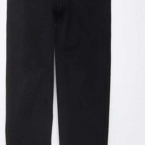 Topshop Womens Black Cotton Skinny Jeans Size 24 in L27 in Regular Button