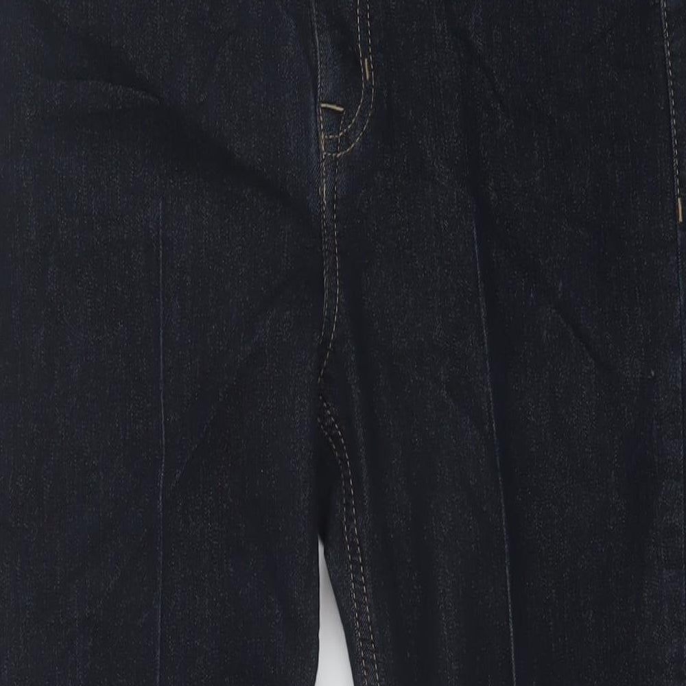 Marks and Spencer Womens Blue Cotton Bootcut Jeans Size 14 L26 in Regular Button