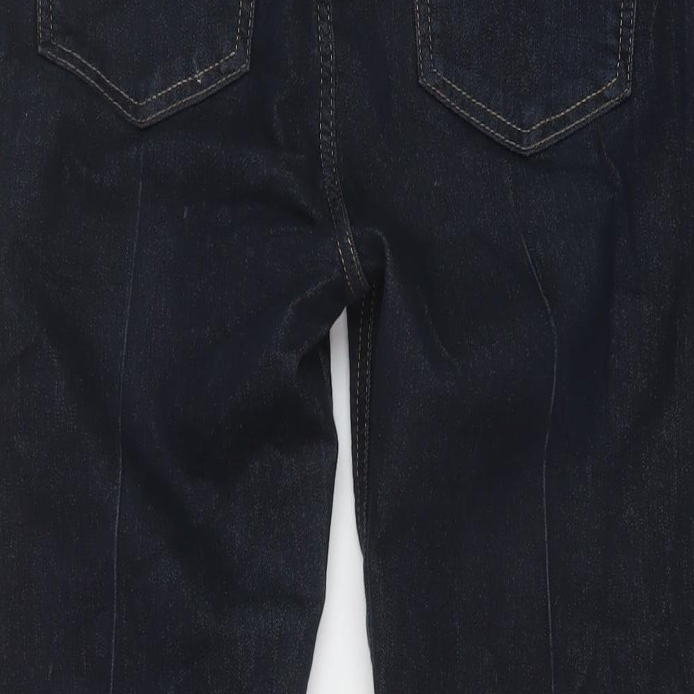 Marks and Spencer Womens Blue Cotton Bootcut Jeans Size 14 L26 in Regular Button