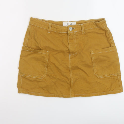 BDG Womens Brown Cotton Mini Skirt Size M Button