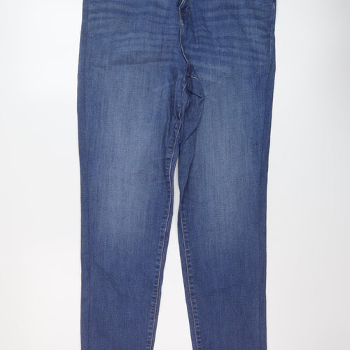 TU Womens Blue Cotton Straight Jeans Size 14 L30 in Regular Button