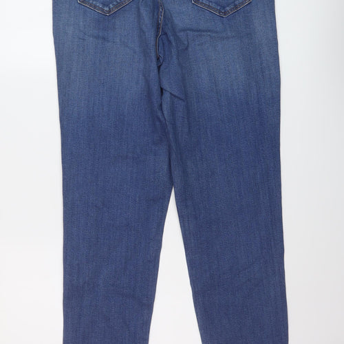 TU Womens Blue Cotton Straight Jeans Size 14 L30 in Regular Button