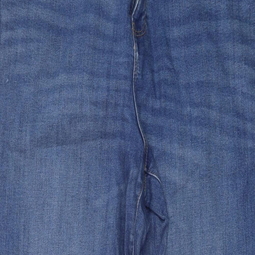TU Womens Blue Cotton Straight Jeans Size 14 L30 in Regular Button