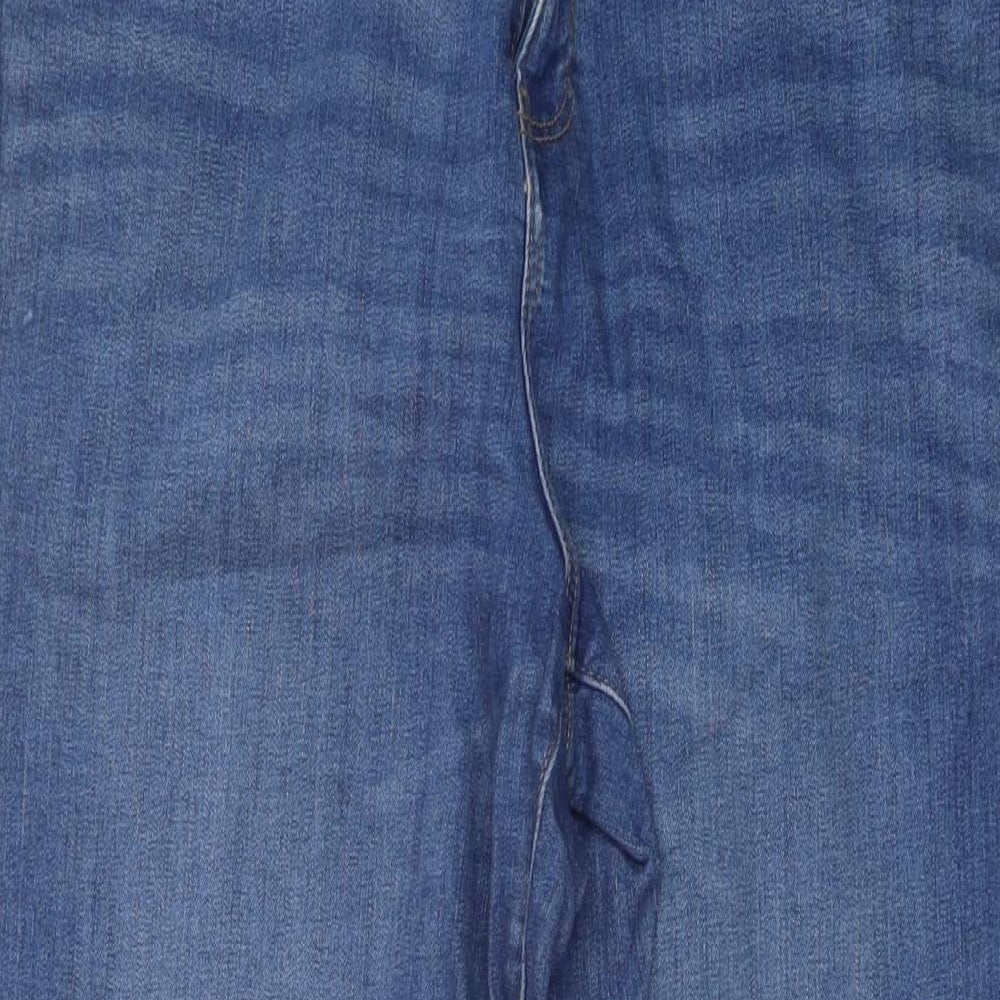TU Womens Blue Cotton Straight Jeans Size 14 L30 in Regular Button