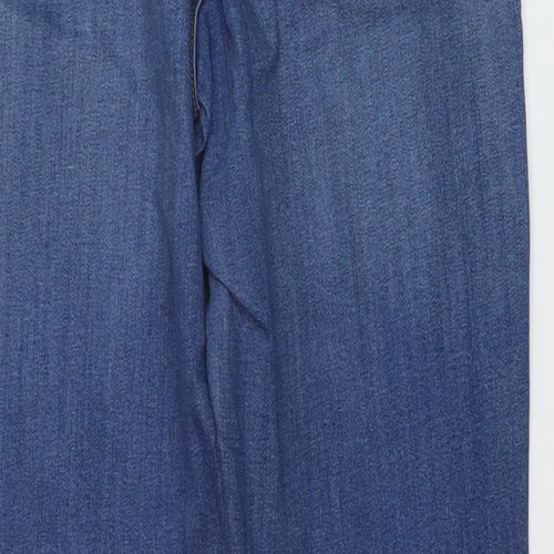 TU Womens Blue Cotton Straight Jeans Size 14 L30 in Regular Button