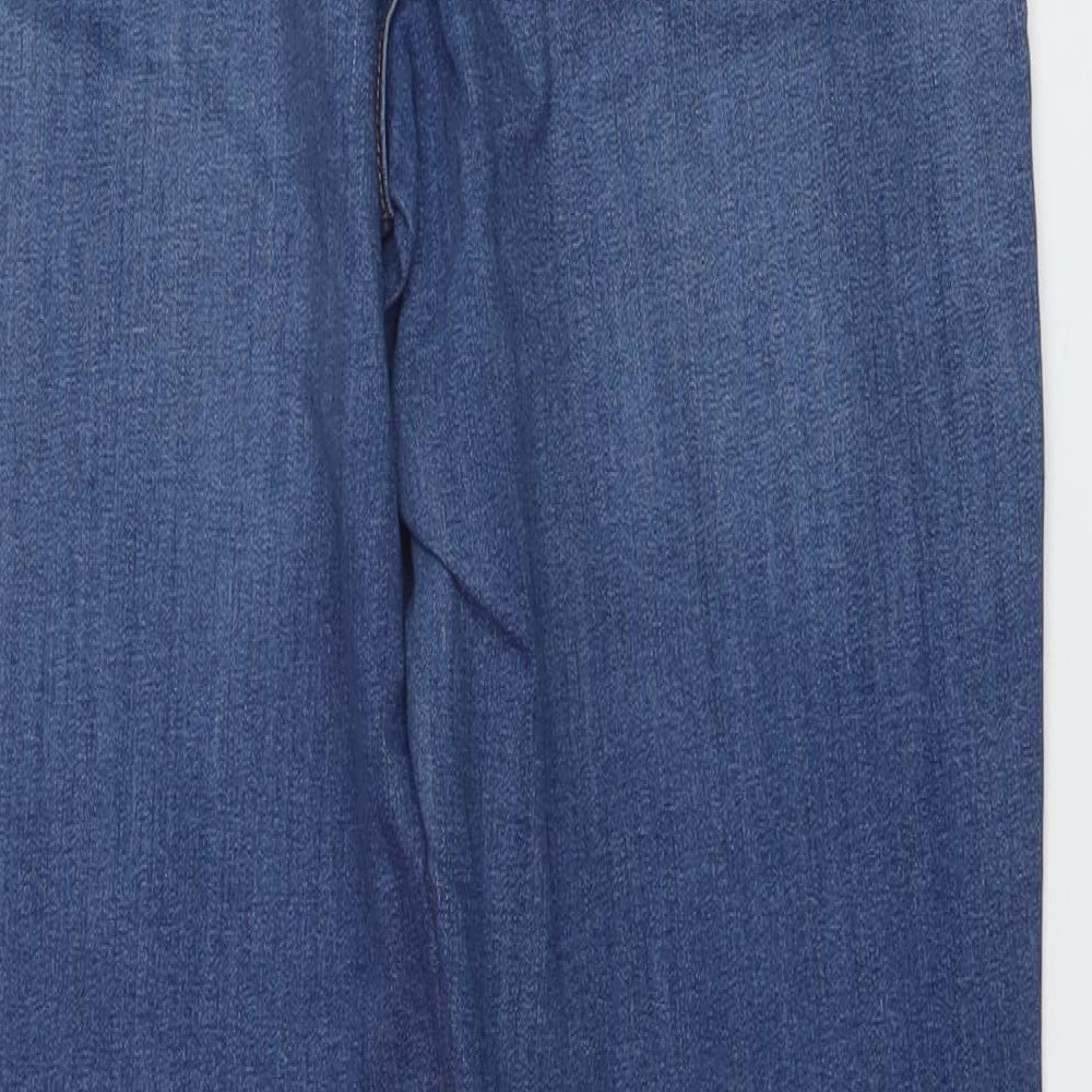 TU Womens Blue Cotton Straight Jeans Size 14 L30 in Regular Button
