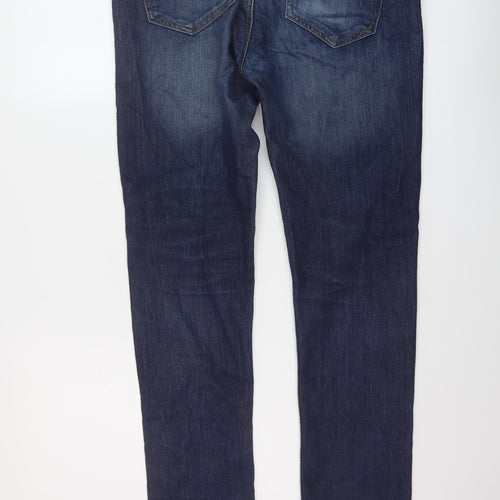 Denim & Co. Mens Blue Cotton Straight Jeans Size 32 in L30 in Regular Button