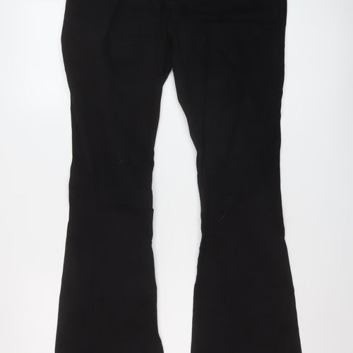ASOS Womens Black Cotton Bootcut Jeans Size 30 L32 in Regular Button