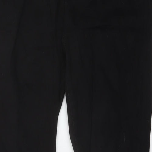 ASOS Womens Black Cotton Bootcut Jeans Size 30 L32 in Regular Button