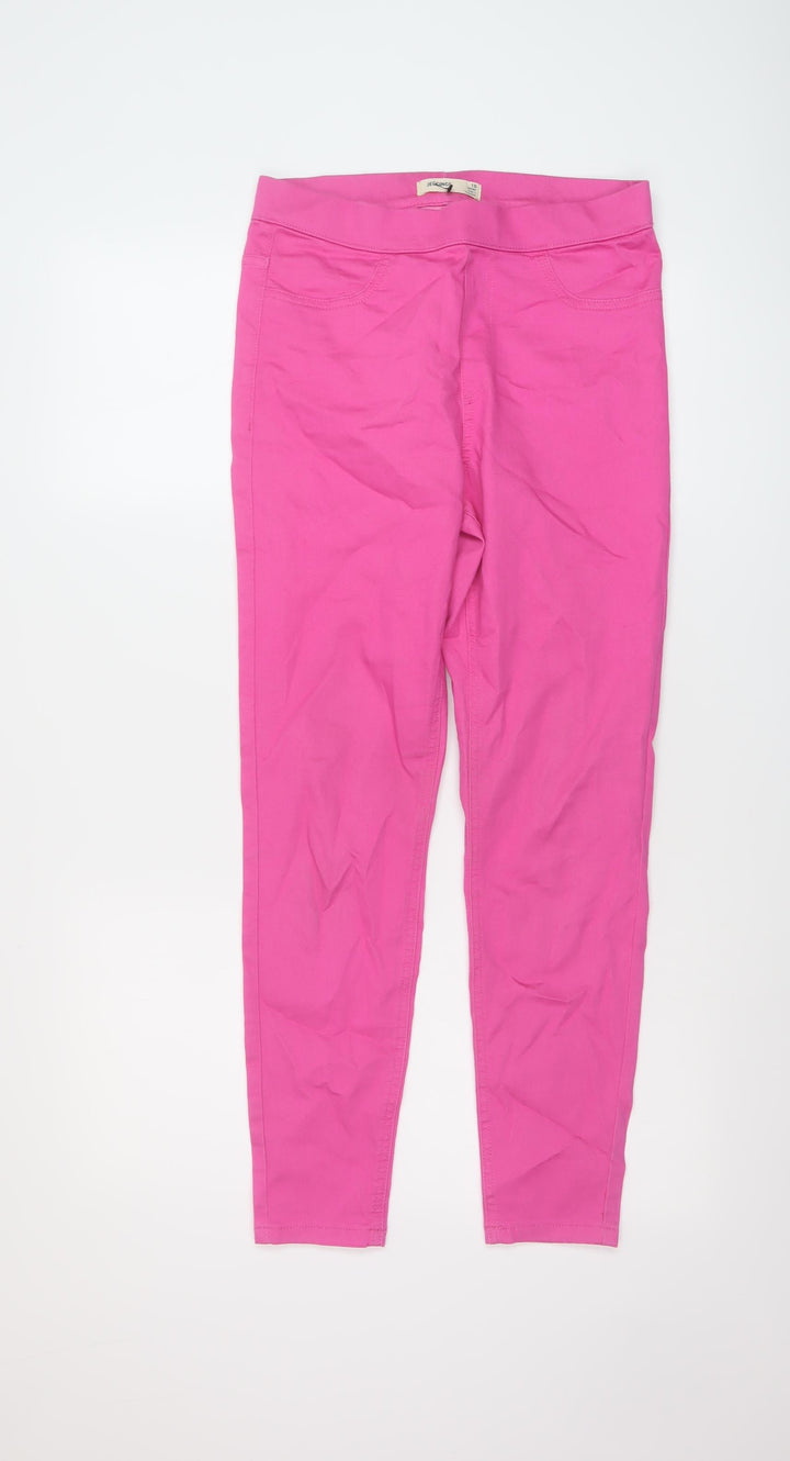 Marks and Spencer Womens Pink Cotton Jegging Jeans Size 10 L26 in Regular