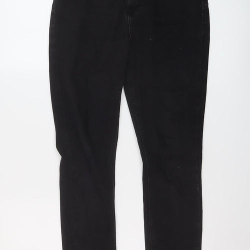 Denim & Co. Womens Black Cotton Skinny Jeans Size 12 L29 in Regular Button