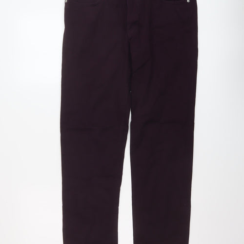 H&M Mens Purple Cotton Straight Jeans Size 32 in L31 in Regular Button