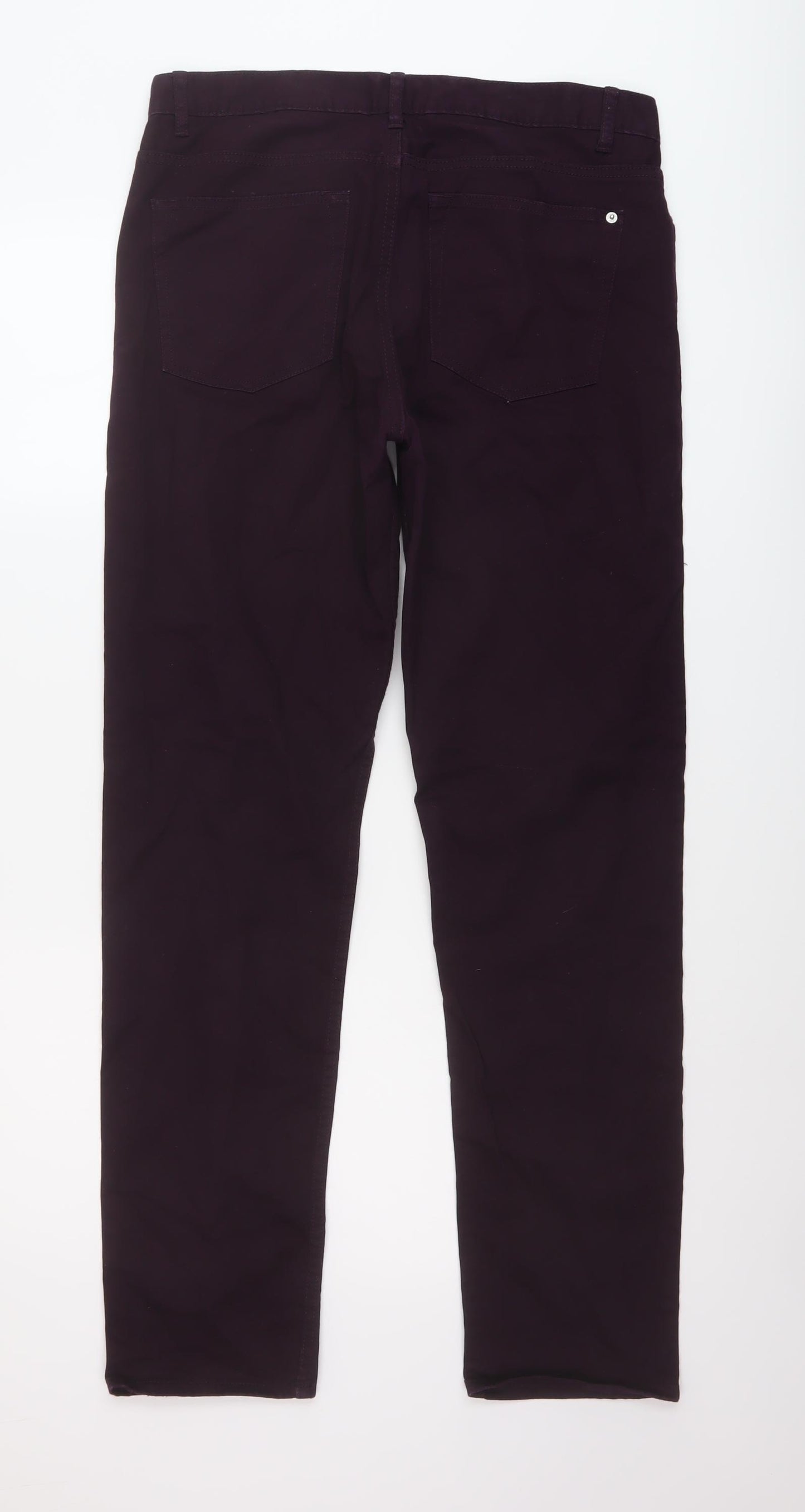 H&M Mens Purple Cotton Straight Jeans Size 32 in L31 in Regular Button