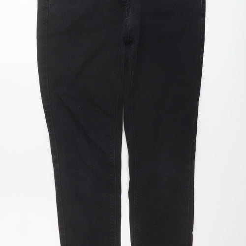NEXT Womens Black Cotton Skinny Jeans Size 10 L28 in Regular Button