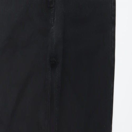 NEXT Womens Black Cotton Skinny Jeans Size 10 L28 in Regular Button