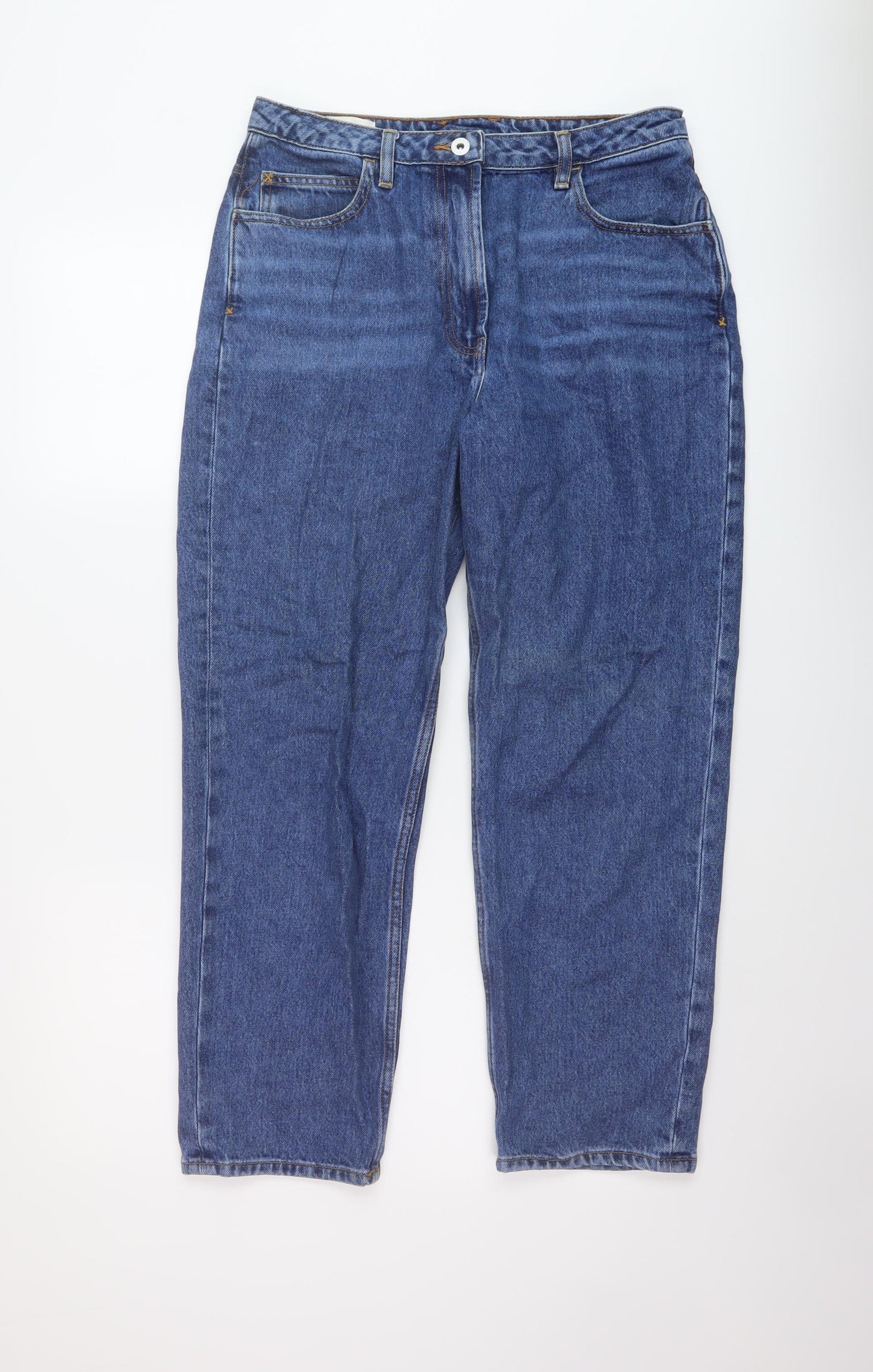 COLLUSION Womens Blue Cotton Mom Jeans Size 30 in L26 in Regular Button