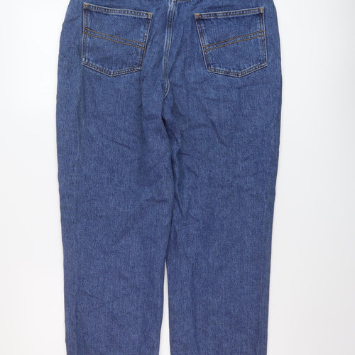 COLLUSION Womens Blue Cotton Mom Jeans Size 30 in L26 in Regular Button