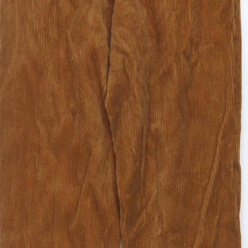 Topshop Womens Brown Cotton Trousers Size 26 in L25 in Regular Button