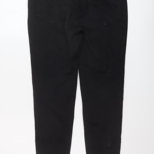 TU Womens Black Cotton Skinny Jeans Size 14 L26 in Regular Button
