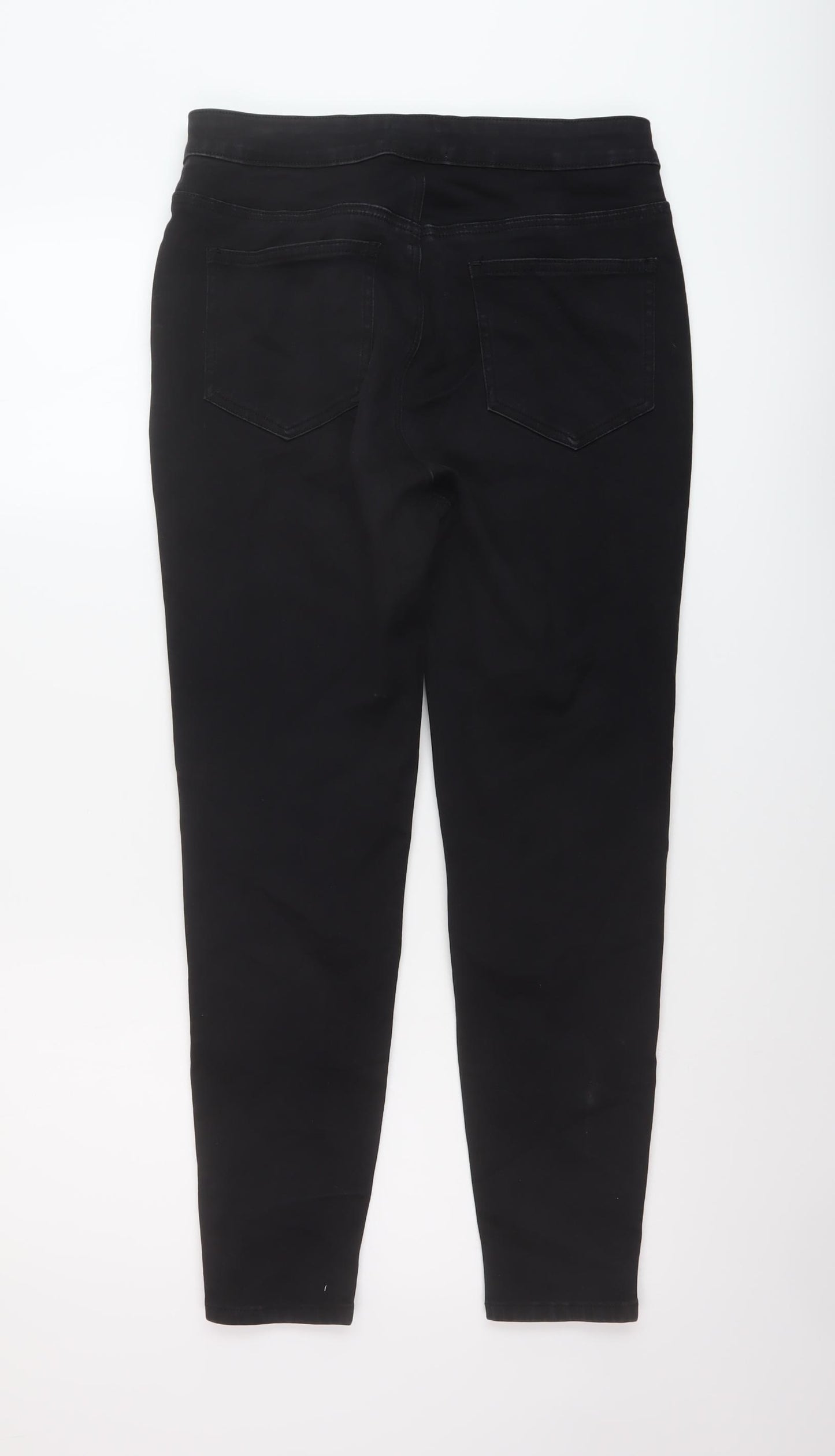 TU Womens Black Cotton Skinny Jeans Size 14 L26 in Regular Button
