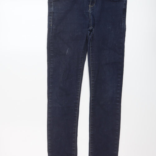 River Island Womens Blue Cotton Skinny Jeans Size 10 L29 in Regular Button