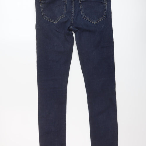 River Island Womens Blue Cotton Skinny Jeans Size 10 L29 in Regular Button