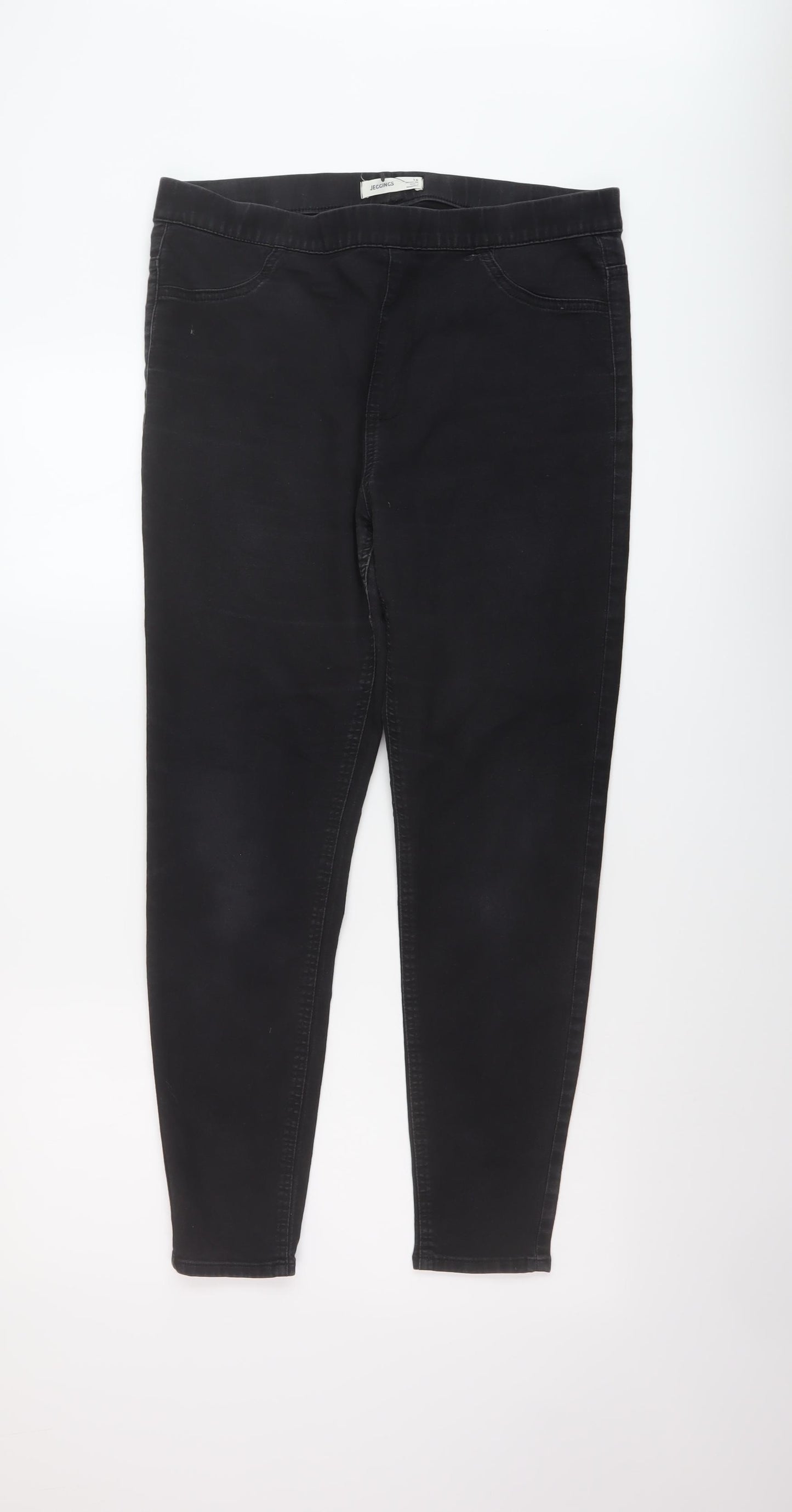 Marks and Spencer Womens Black Cotton Jegging Jeans Size 16 L27 in Regular