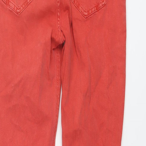 River Island Womens Red Cotton Skinny Jeans Size 10 L27 in Regular Button