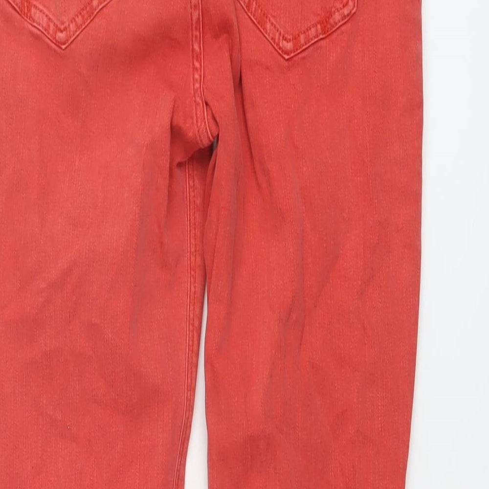 River Island Womens Red Cotton Skinny Jeans Size 10 L27 in Regular Button