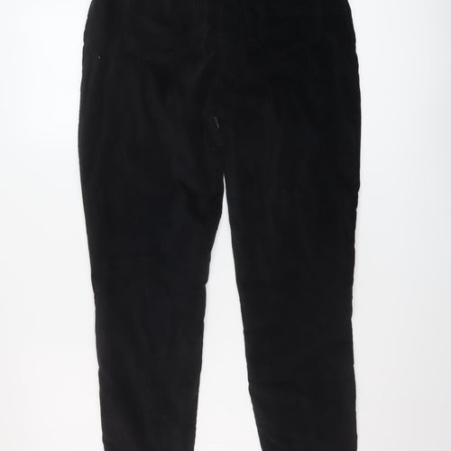 Coast Womens Black Cotton Trousers Size 12 L28 in Regular Button
