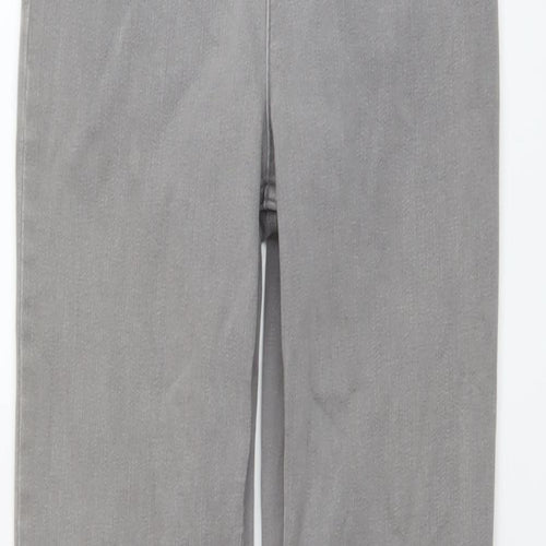 Marks and Spencer Womens Grey Cotton Straight Jeans Size 6 L29 in Slim Button