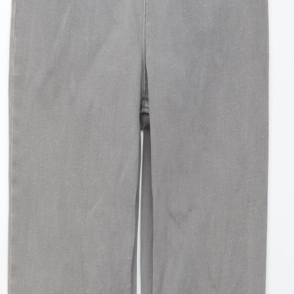 Marks and Spencer Womens Grey Cotton Straight Jeans Size 6 L29 in Slim Button